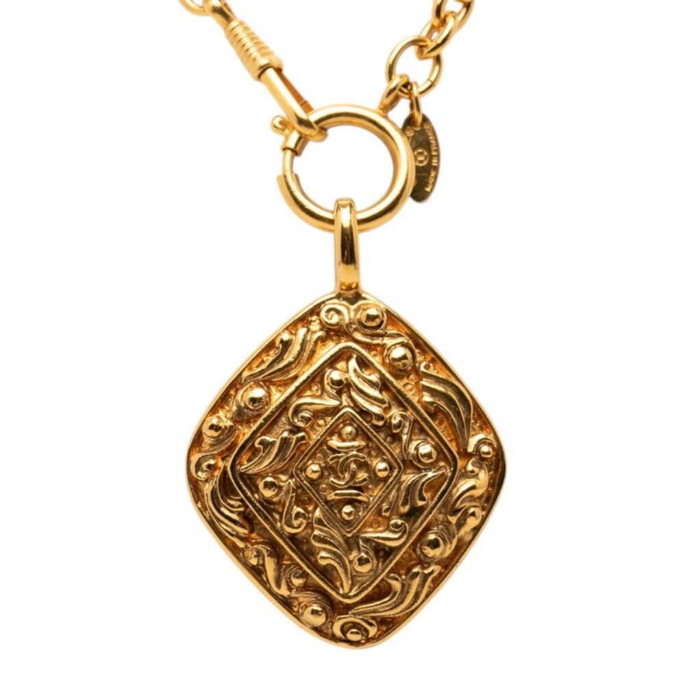 CHANEL Vintage Gold Logo Necklace